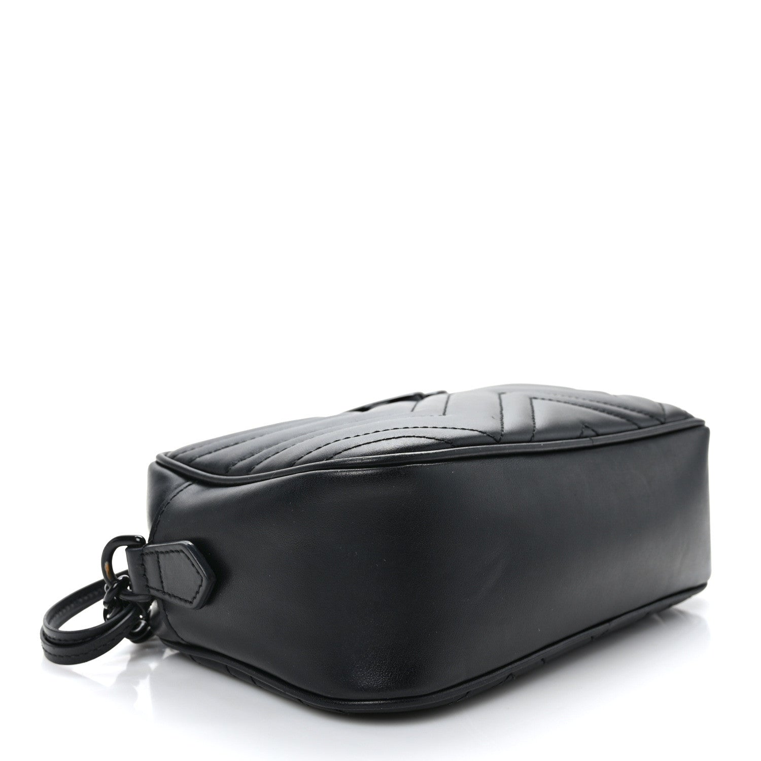Gucci Calfskin Matelasse Monochrome Small GG Marmont Chain Shoulder Bag Black 4 of 13