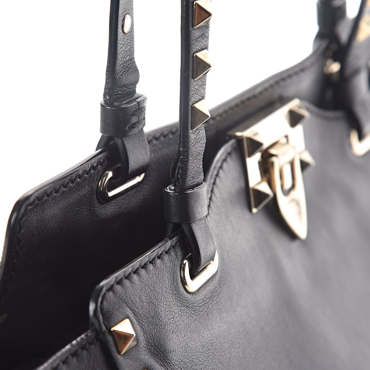 Vitello Small Rockstud Tote Black