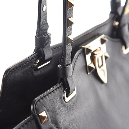 Valentino Garavani Vitello Small Rockstud Tote Black 10 of 14
