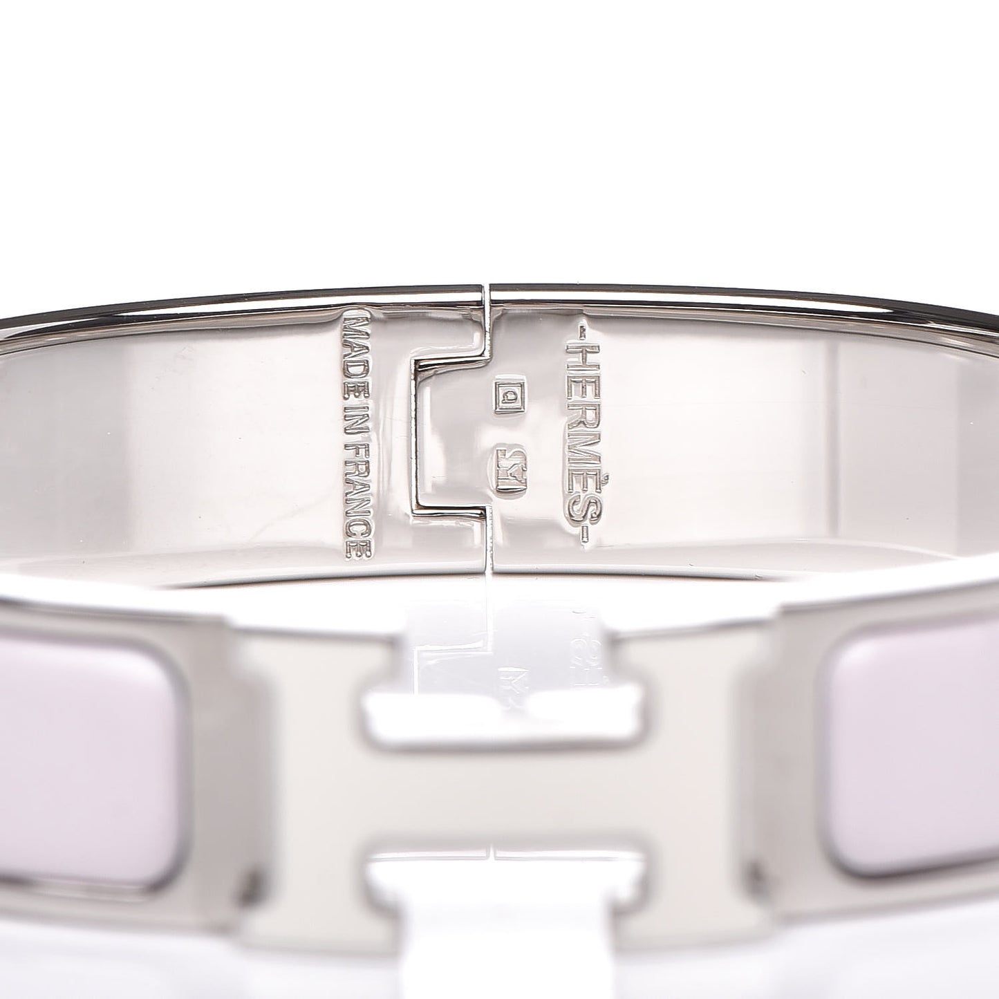Enamel Narrow Clic Clac H Bracelet PM Rose Nymph White