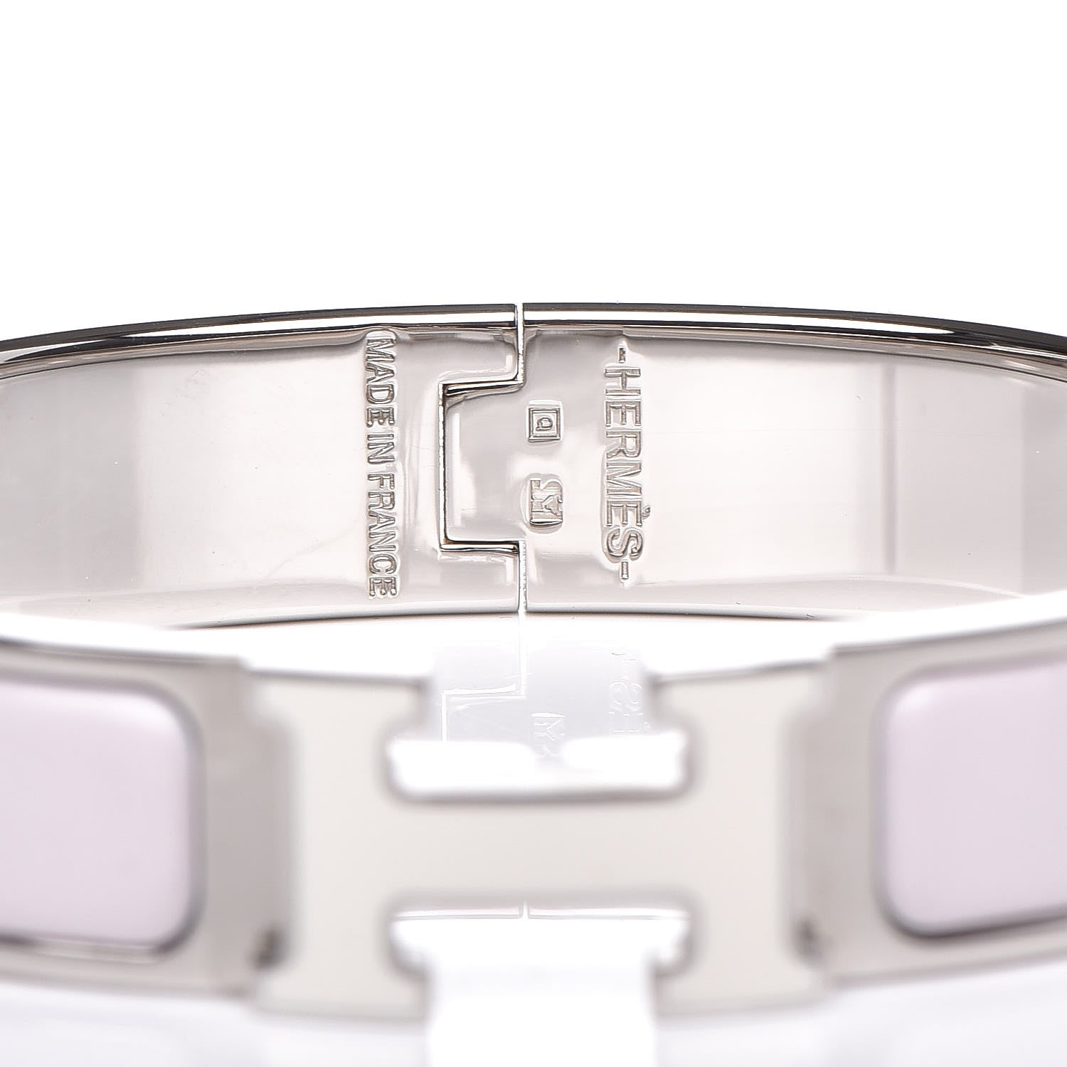 Hermes Enamel Narrow Clic Clac H Bracelet PM Rose Nymph White 3 of 6