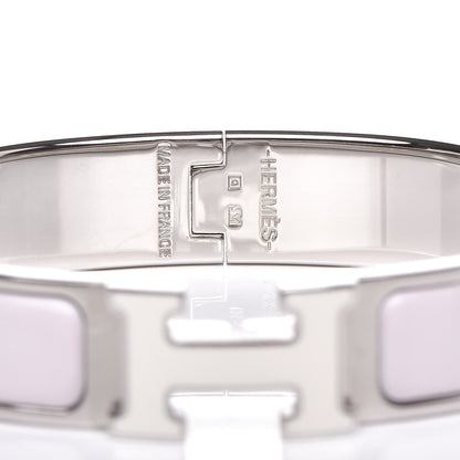 Hermes Enamel Narrow Clic Clac H Bracelet PM Rose Nymph White 3 of 6