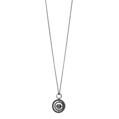 John Hardy Sterling Silver PVD Tahitian Pearl Moon Door Necklace 1 of 4