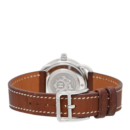 Hermes Stainless Steel Barenia 28mm Arceau Quartz Watch Fauve 3 of 4