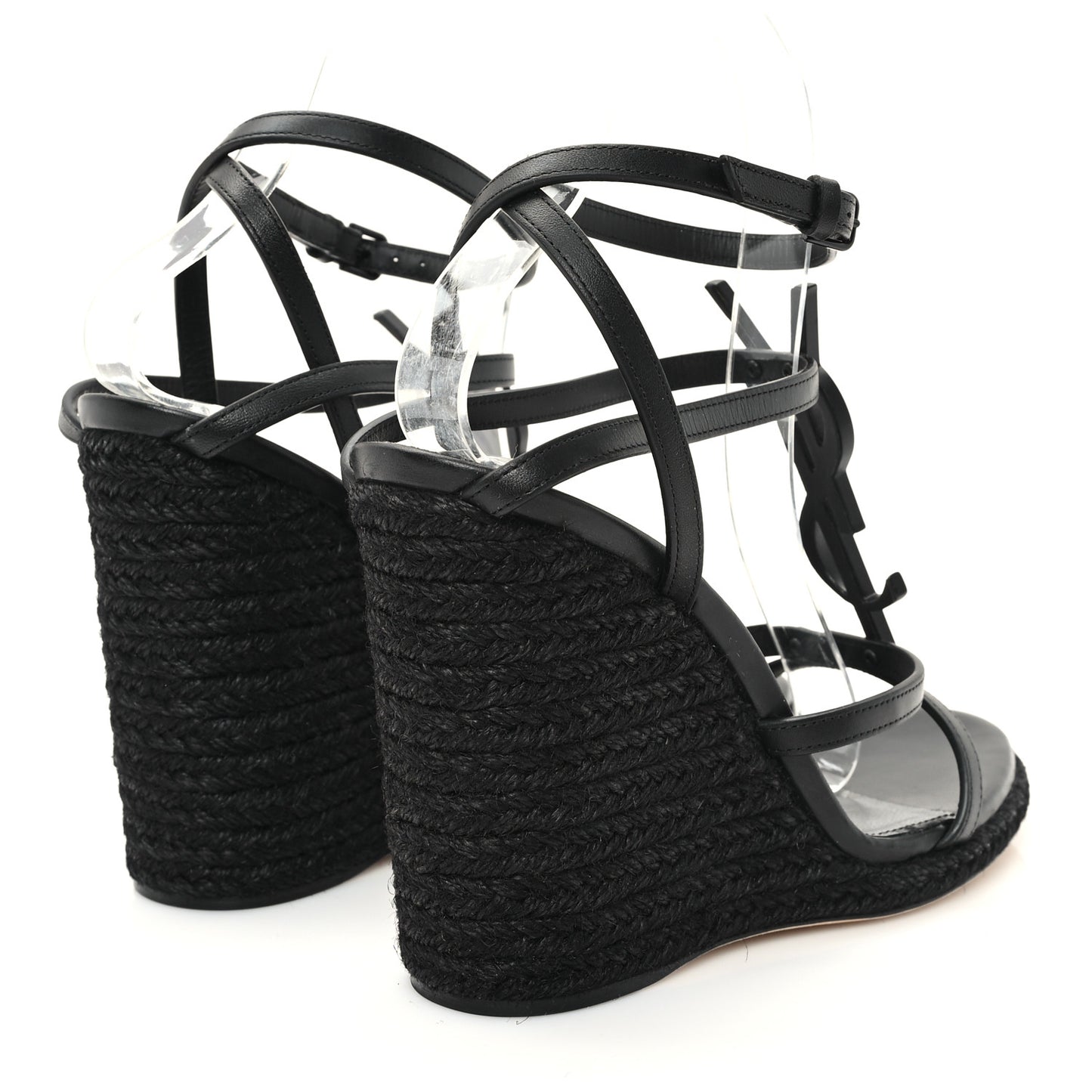 Calfskin Cassandra Espadrille 105 Wedges 38 Black