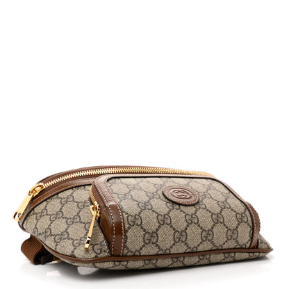 Gucci GG Supreme Monogram Textured Calfskin Retro Interlocking G Belt Bag Beige Ebony Brown Sugar 5 of 14