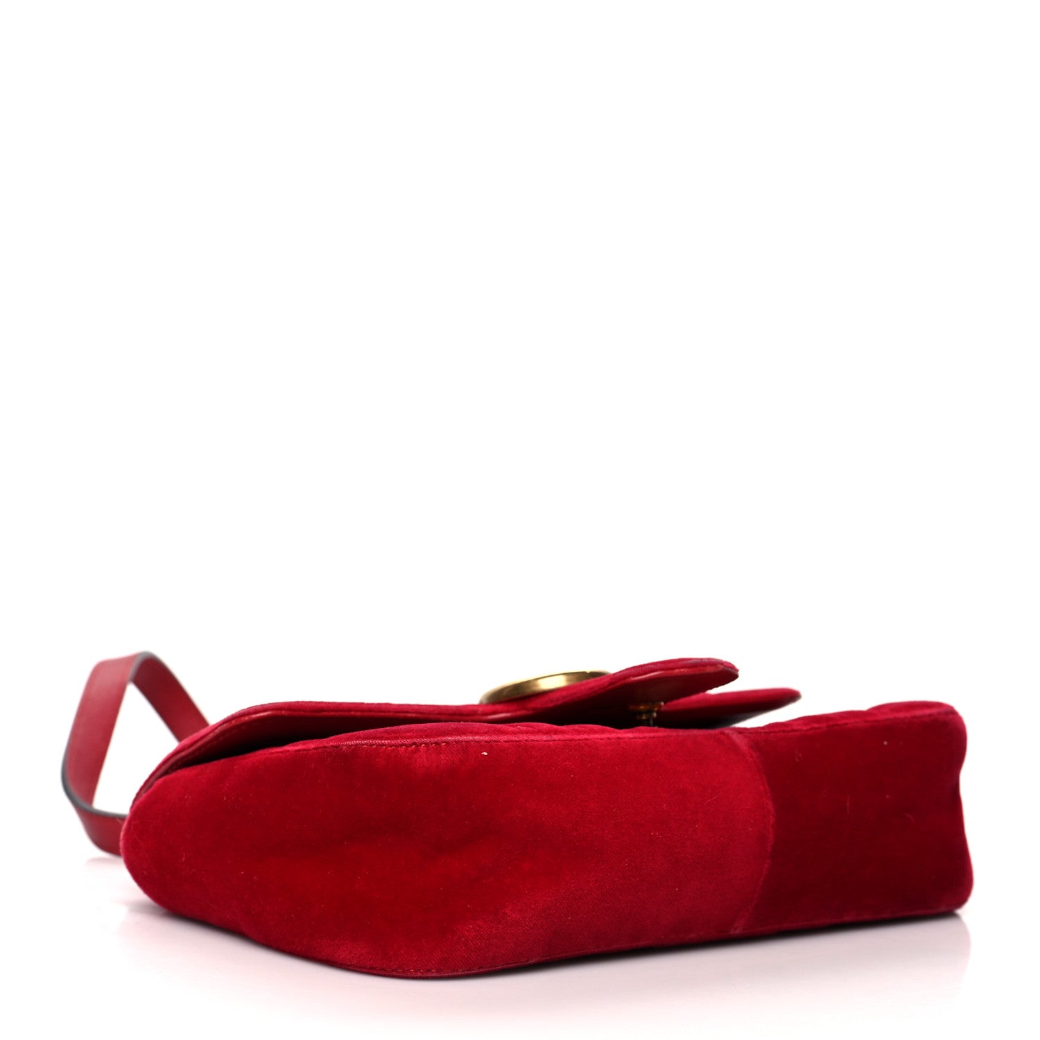 Gucci Velvet Matelasse Mini GG Marmont Shoulder Bag Hibiscus Red 4 of 11