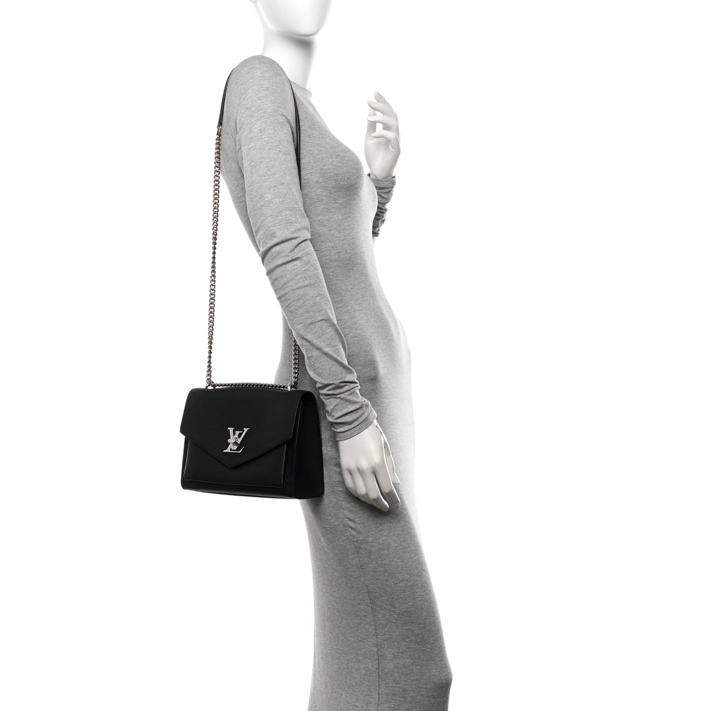 Soft Calfskin My Lockme Chain Bag BB Black