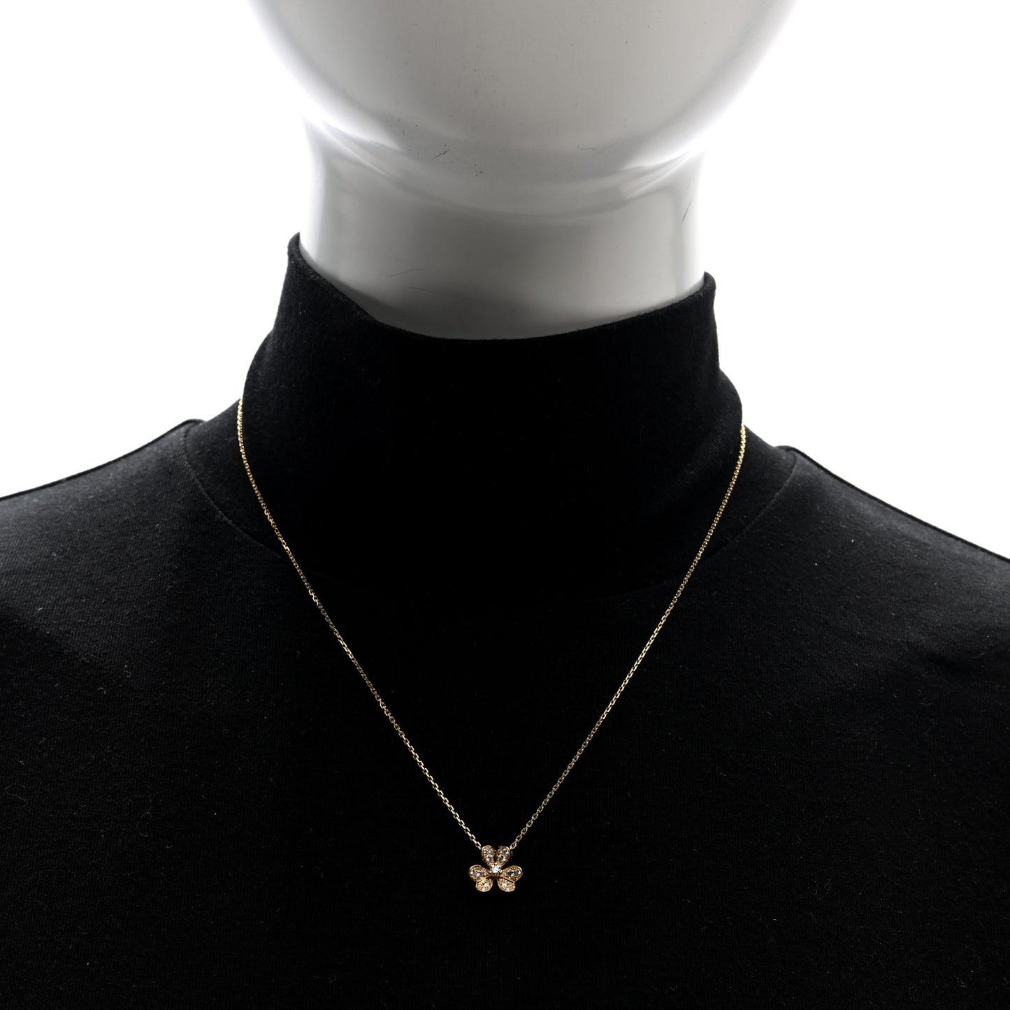 18K Yellow Gold Diamond Mini Frivole Pendant Pave Necklace