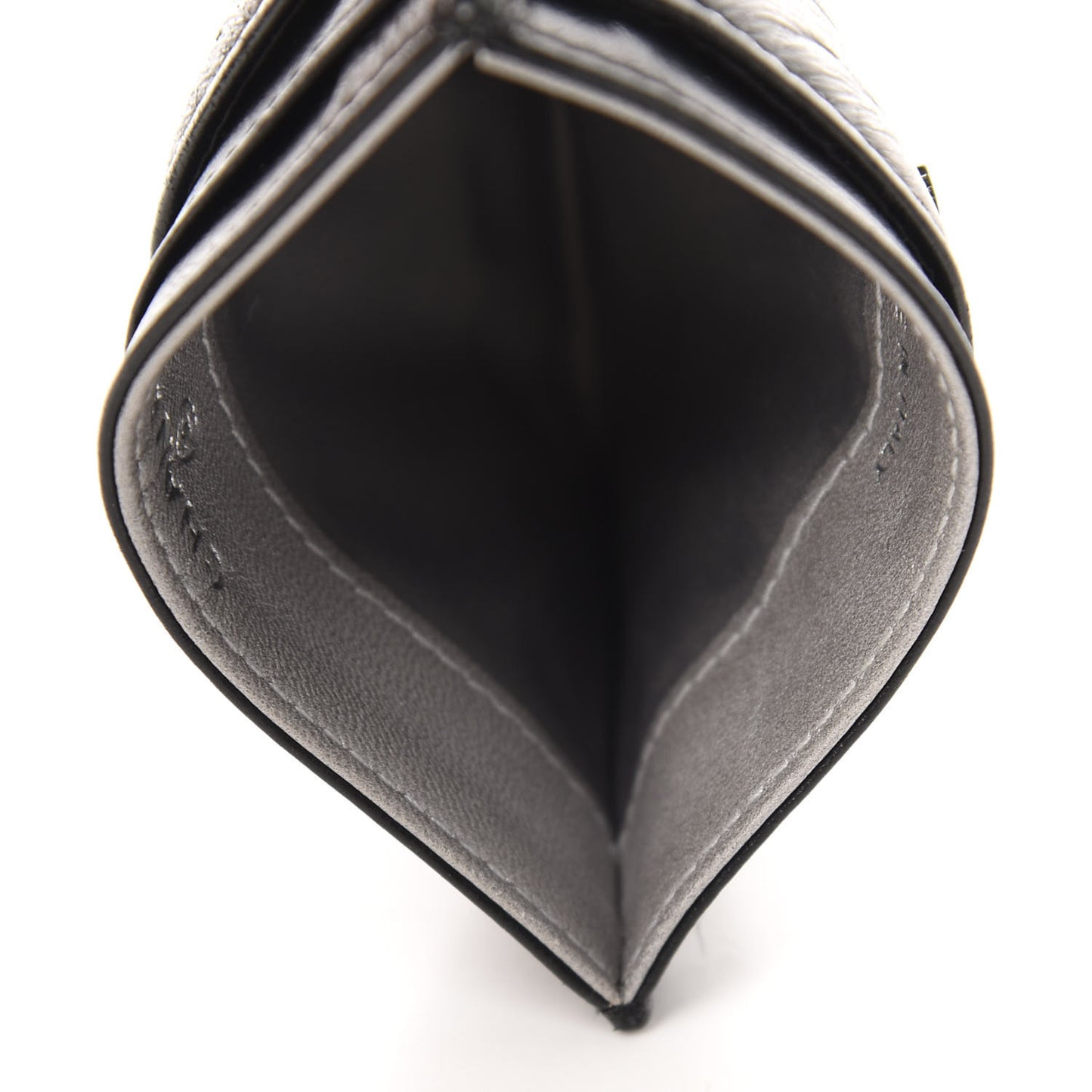 Lambskin Camellia Embossed Card Holder Black