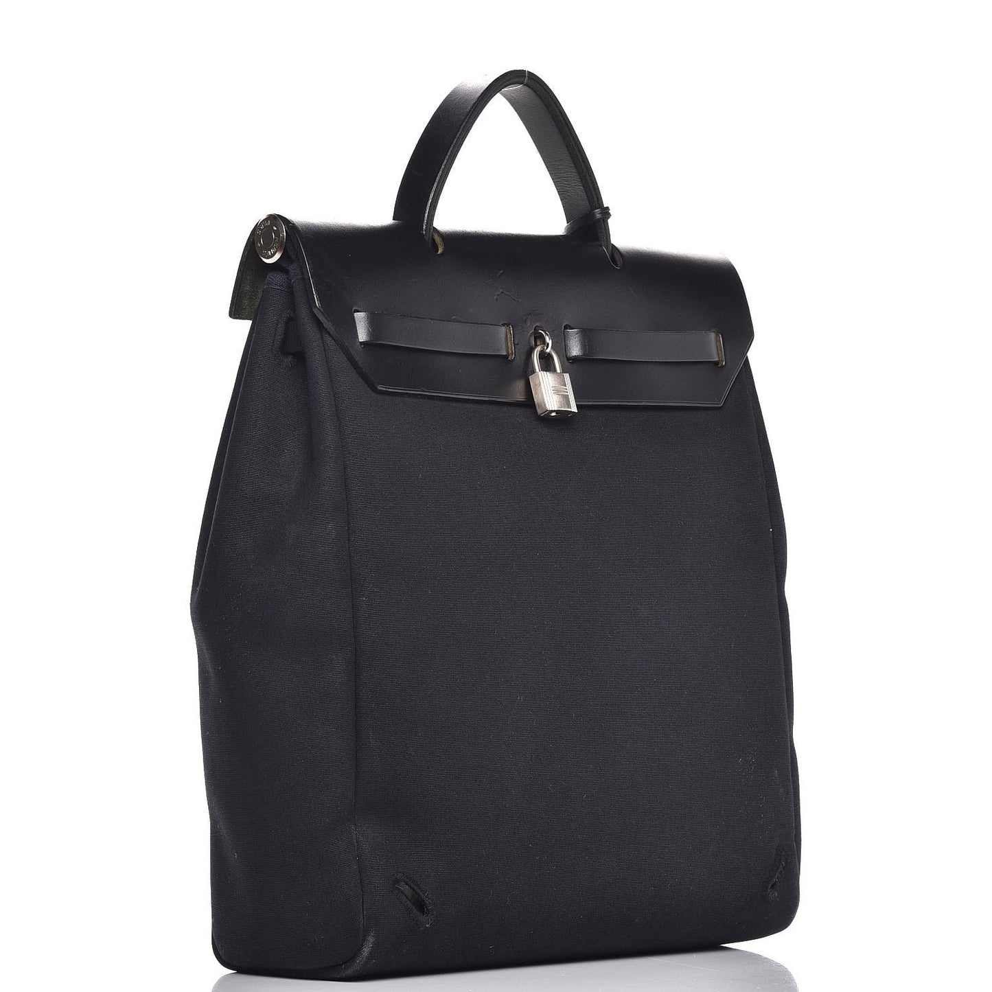 Toile Vache Calfskin Herbag 30 PM Backpack Black