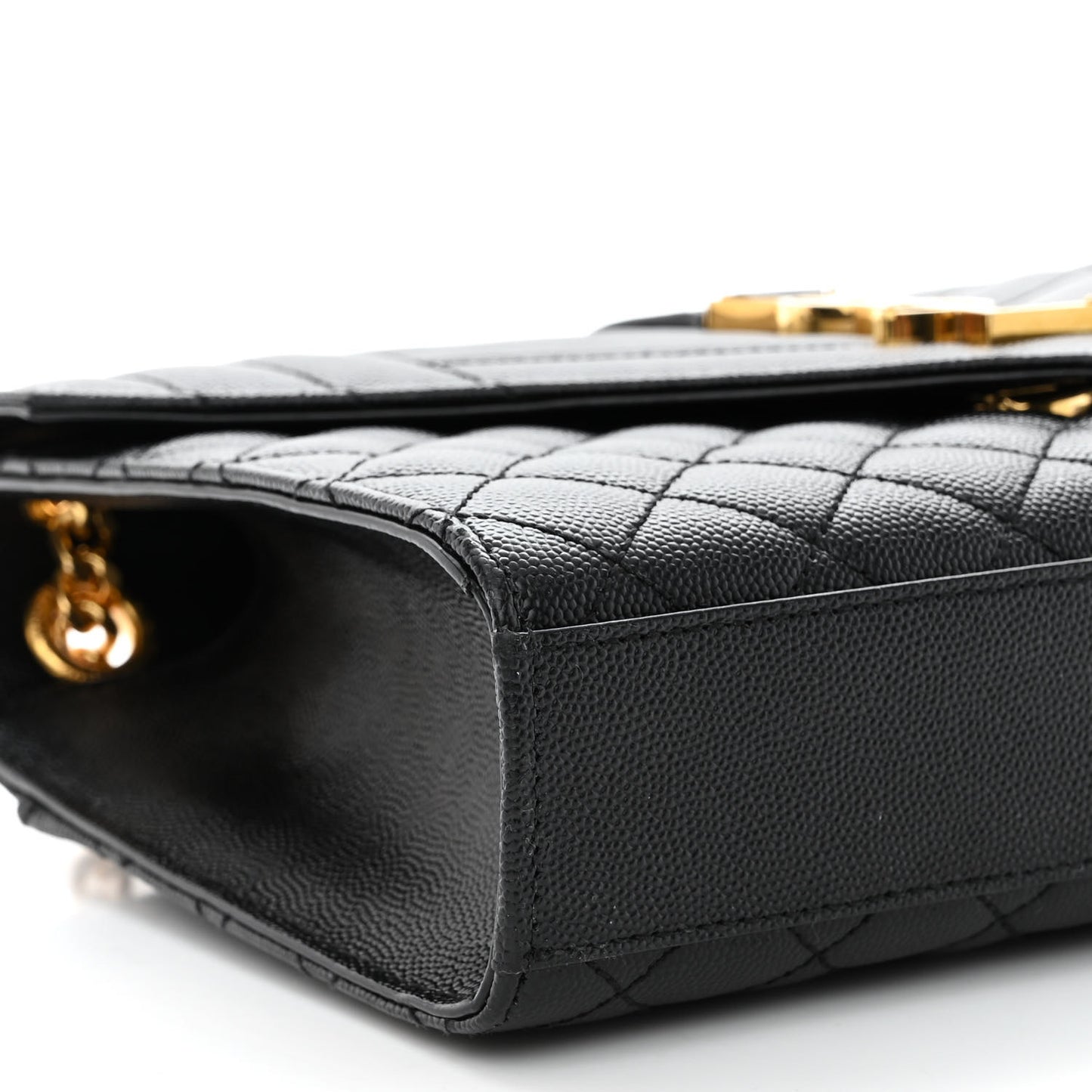 Grain De Poudre Textured Mixed Matelasse Triquilt Medium Monogram Satchel Black