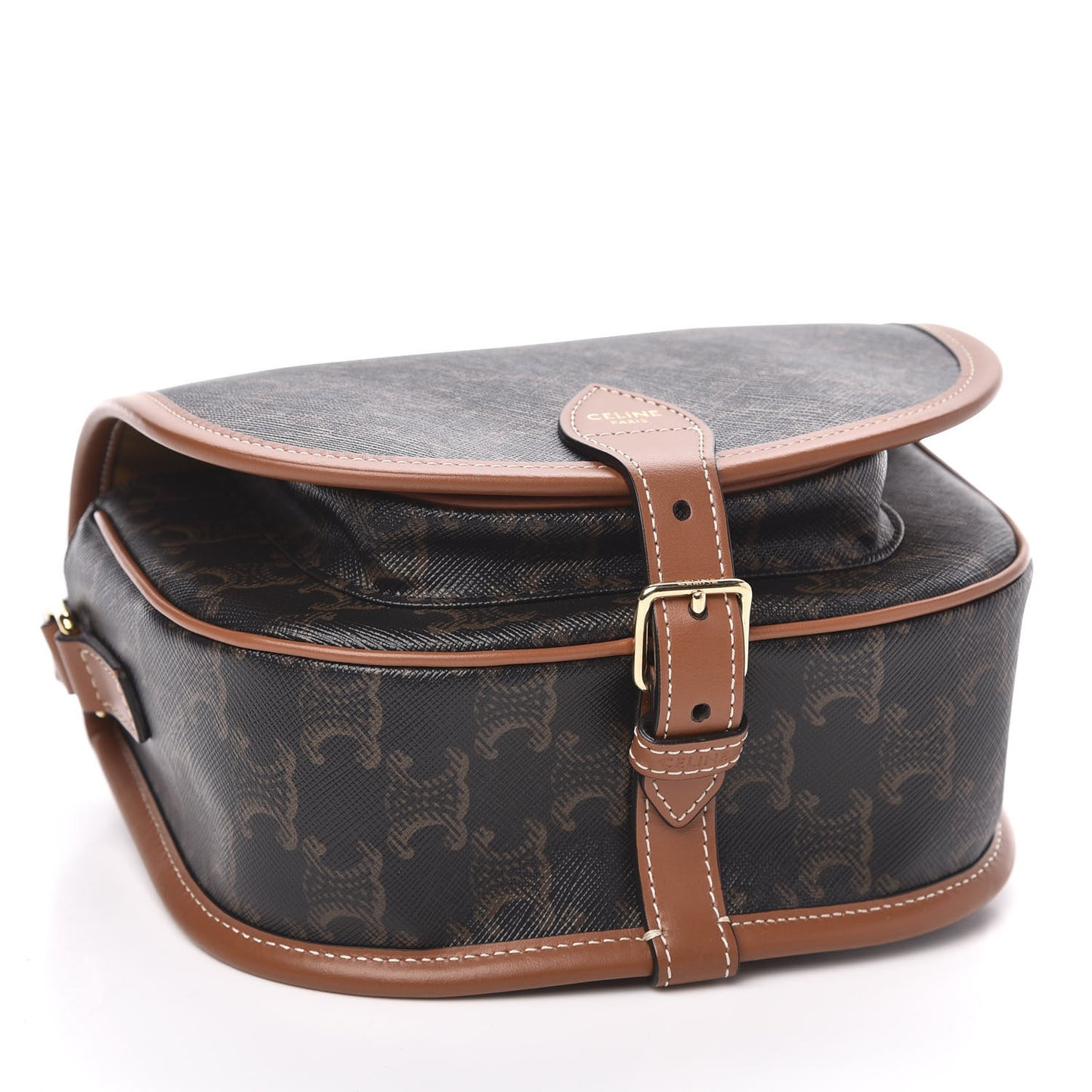 Triomphe Canvas Medium Folco Bag Tan