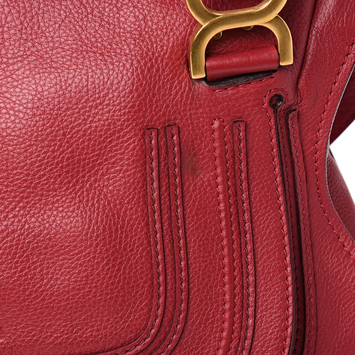Chloe Calfskin Medium Marcie Satchel Peony Red 11 of 11