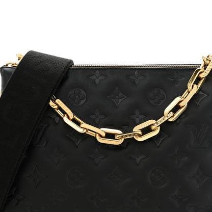 Louis Vuitton Lambskin Embossed Monogram Coussin PM Black 7 of 9