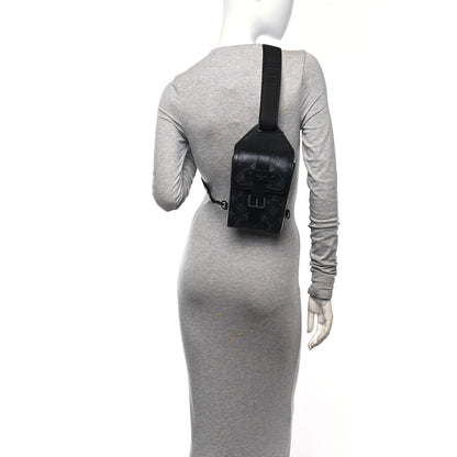 Louis Vuitton Monogram Eclipse Saumur Slingbag Black 2 of 9