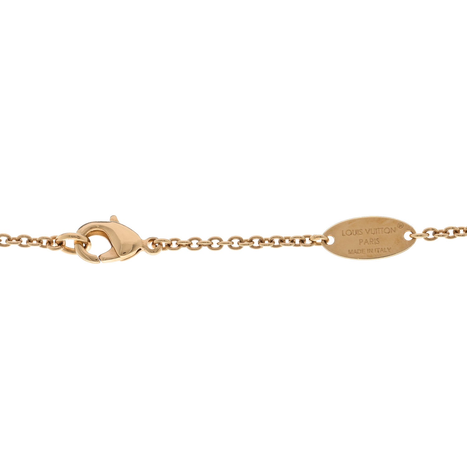 Louis Vuitton Metal Resin Louisa Long Necklace Gold White 5 of 6