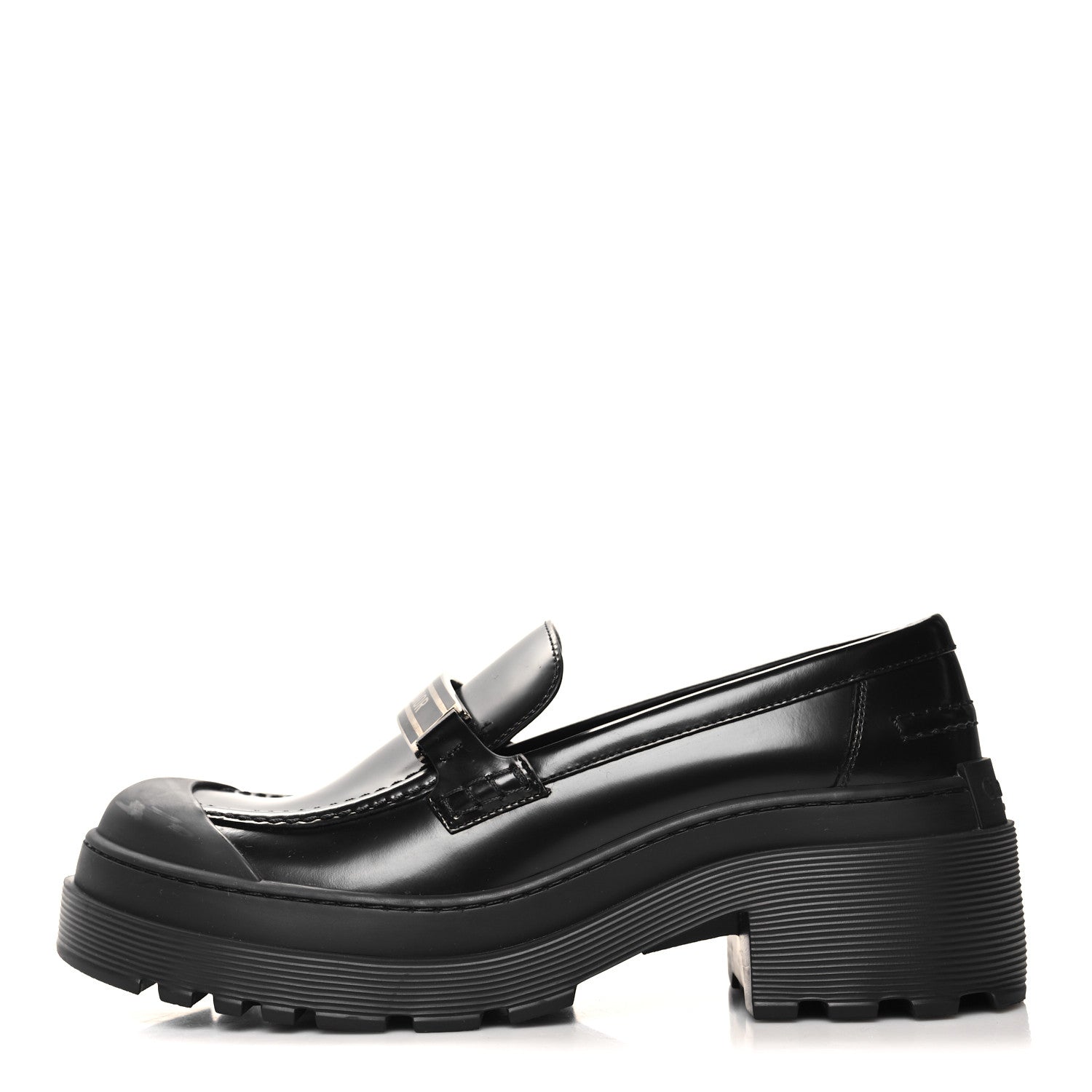 Christian Dior Brushed Calfskin Dior Code Lug Sole Platform 35mm Loafers 40 Black 1 of 8