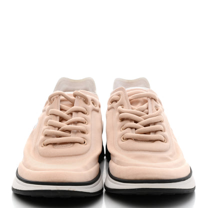 Chanel Lycra Fabric CC Sneakers 38 Beige 2 of 8