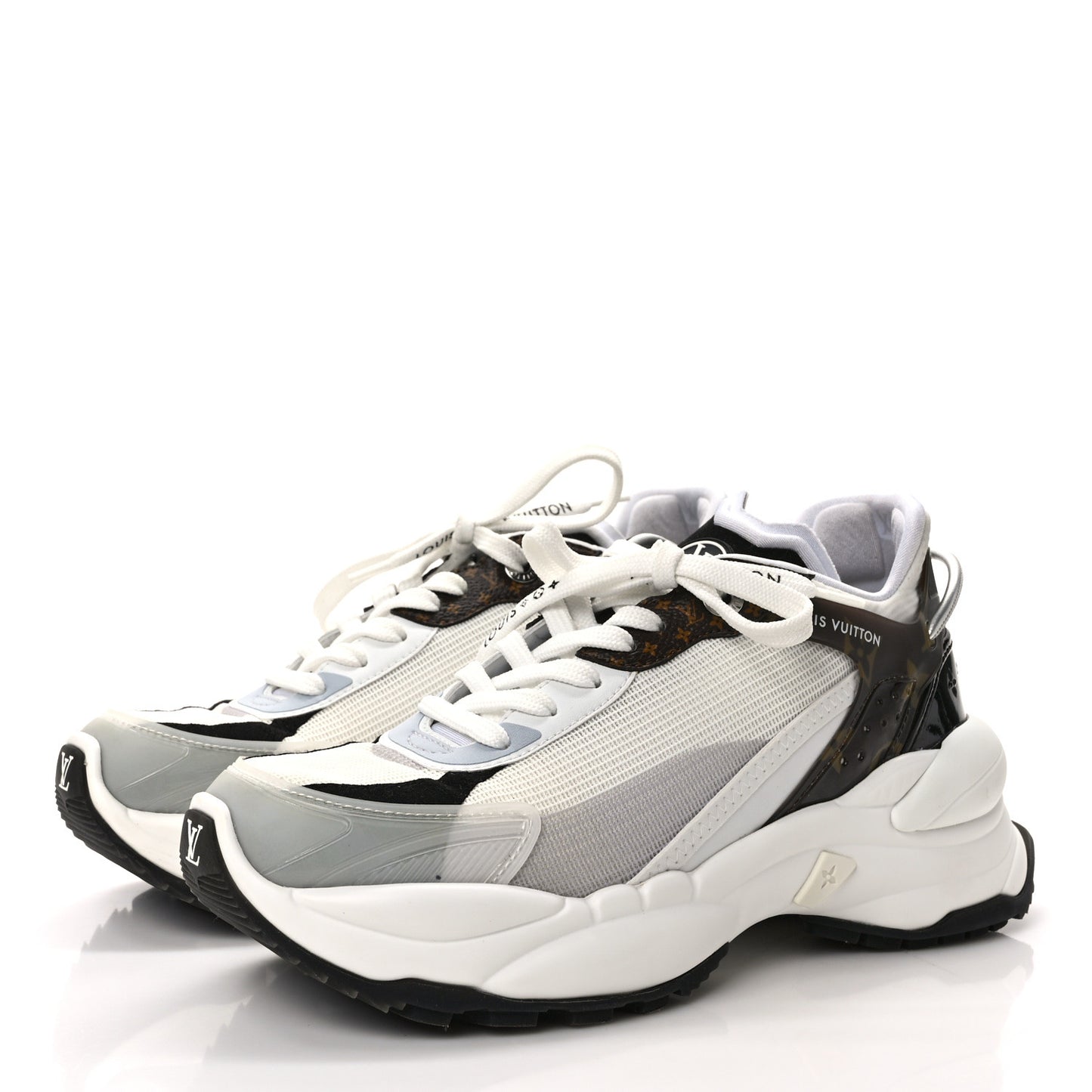 Monogram Calfskin Run 55 Sneakers 38 White