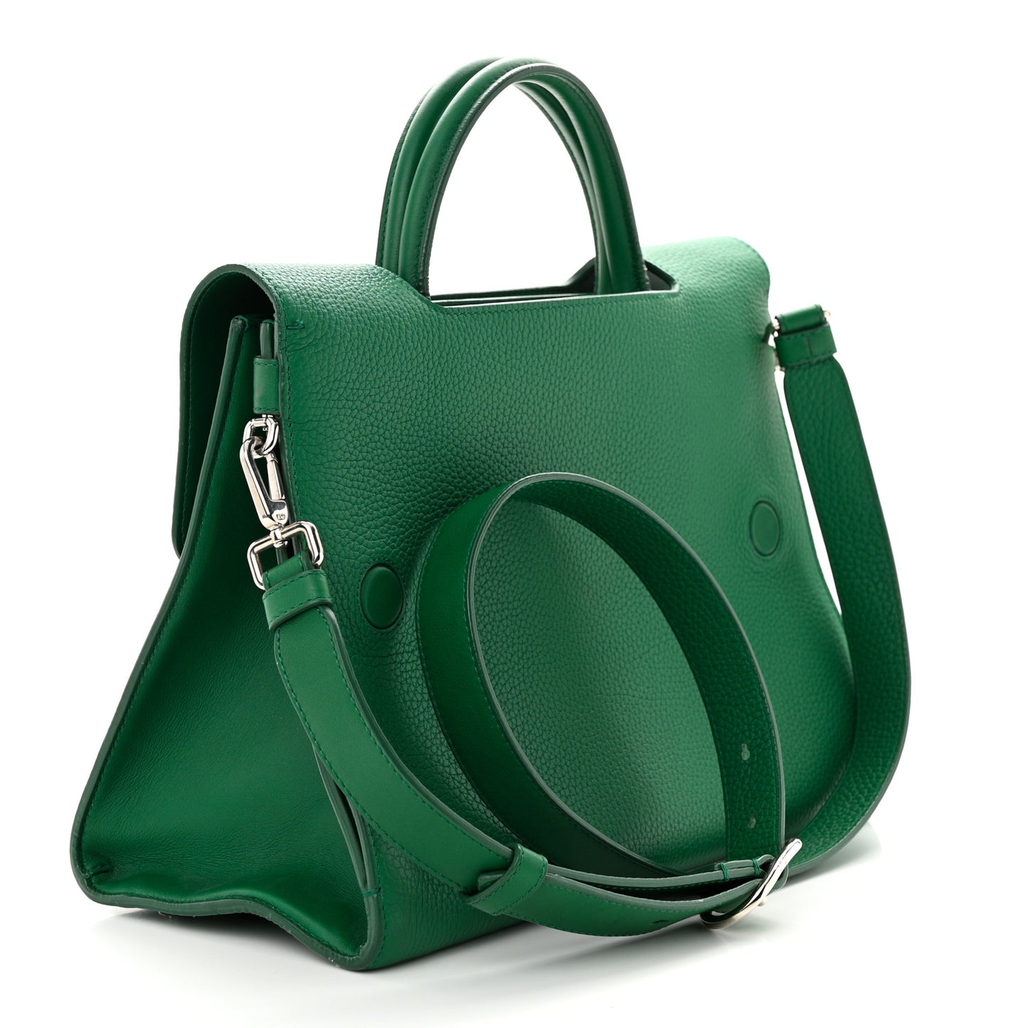 Grained Calfskin Diorever Flap Green