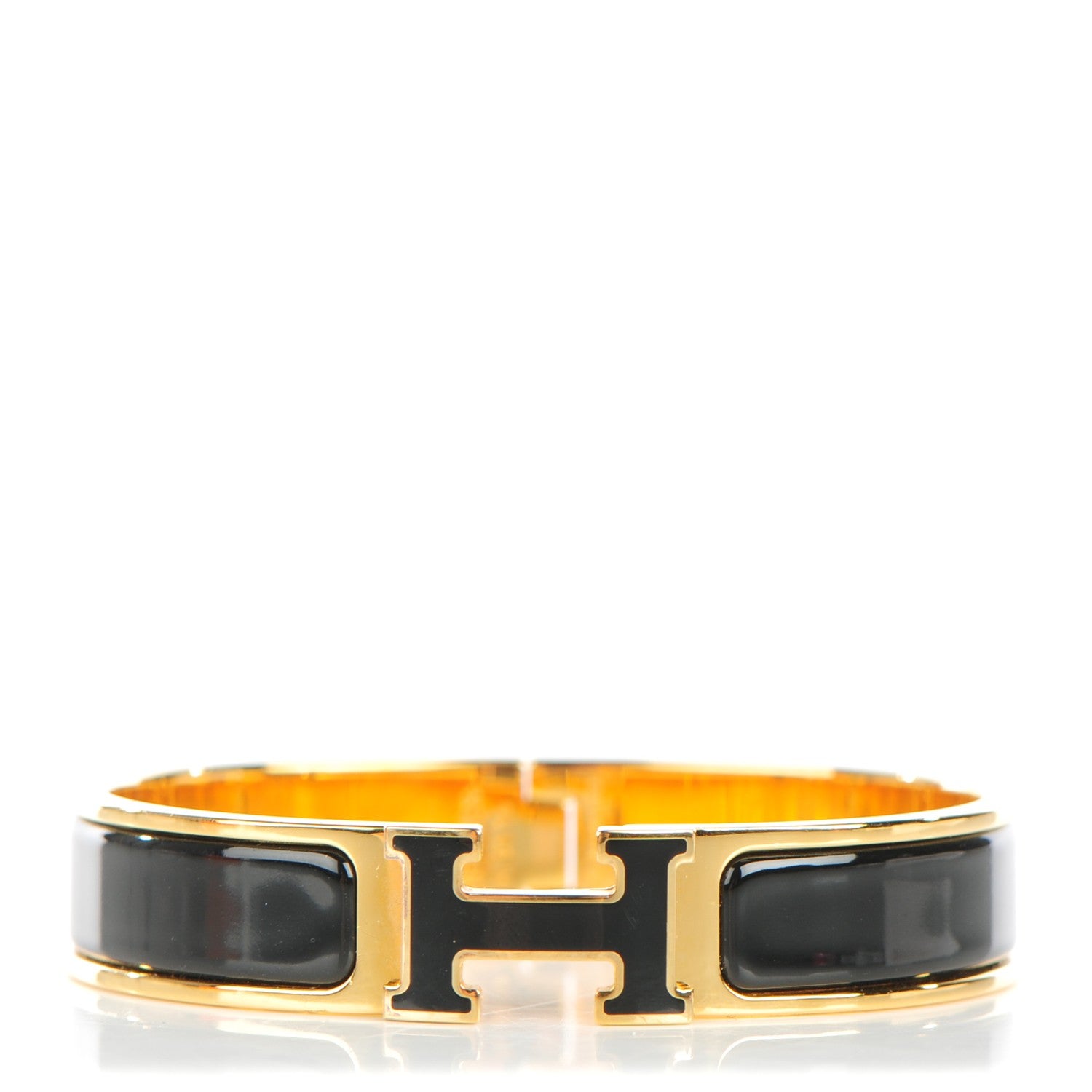 Hermes Enamel Narrow Clic Clac H Bracelet PM Black 1 of 5