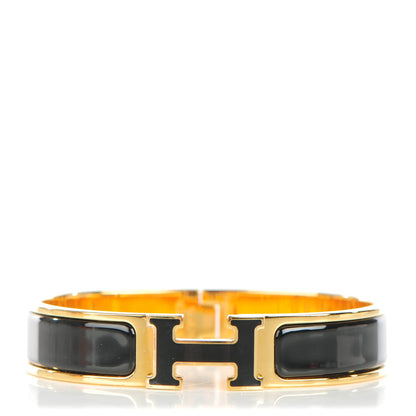 Hermes Enamel Narrow Clic Clac H Bracelet PM Black 1 of 5