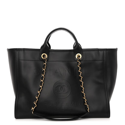 Chanel Calfskin Medium Deauville Tote Black 1 of 10