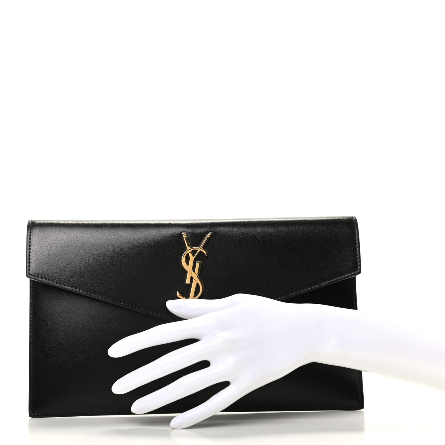 Smooth Shiny Calfskin Monogram Uptown Pouch Black