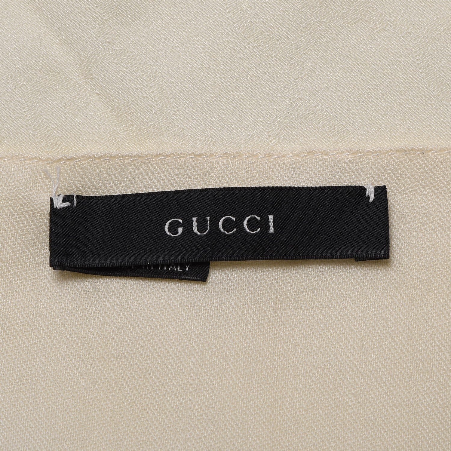Gucci Wool Silk Monogram Fringe Scarf Natural 4 of 6
