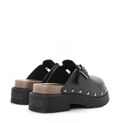 Christian Dior Calfskin Diorquake Buckled Lug Sole 15mm Clogs 38 Black 4 of 10