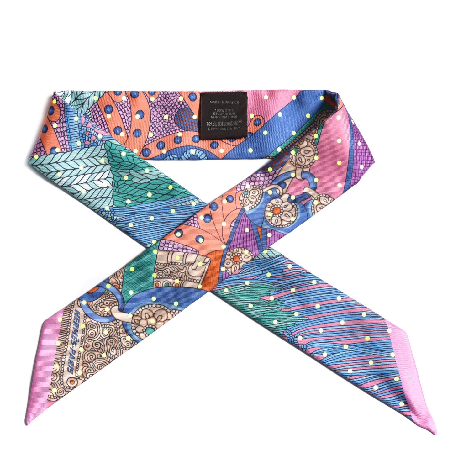 Silk Selle de Dignitaire Plumetis Twilly Rose Saumon Vert