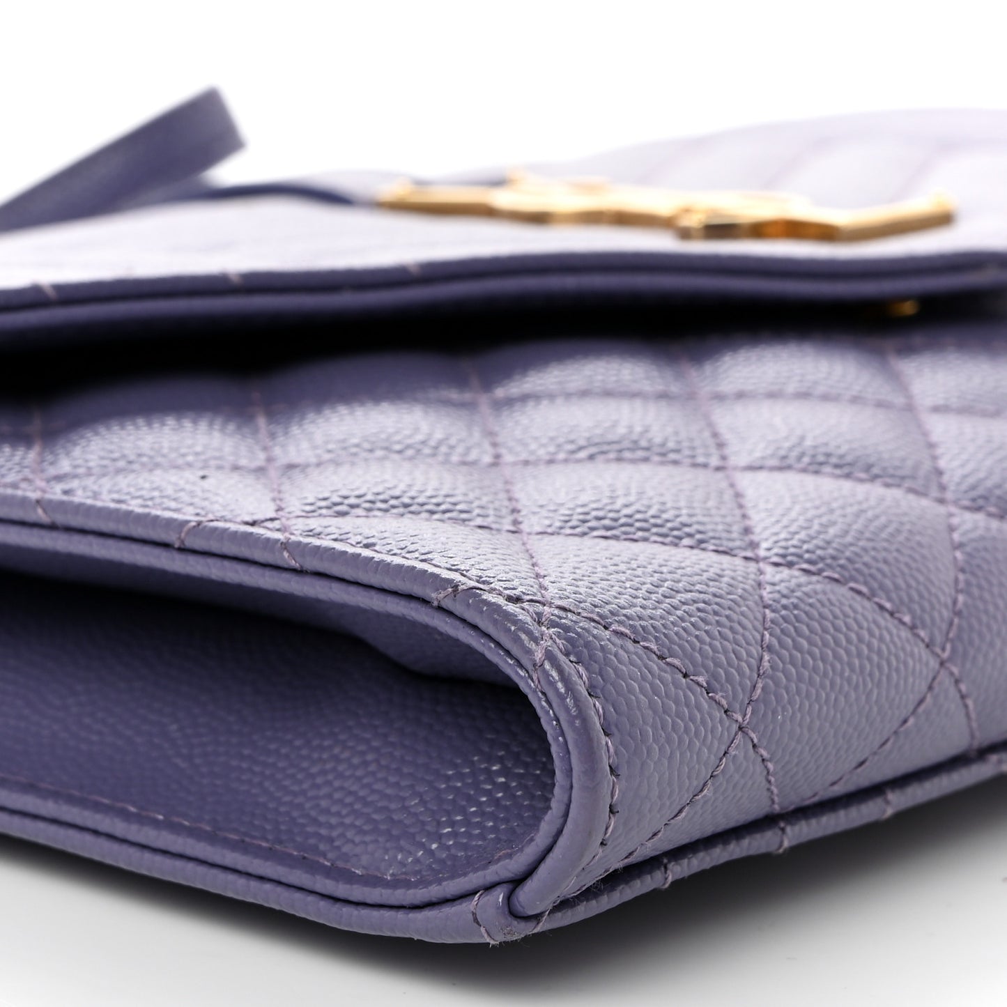 Grain De Poudre Textured Mixed Matelasse Triquilt Monogram Clutch Dark Wisteria