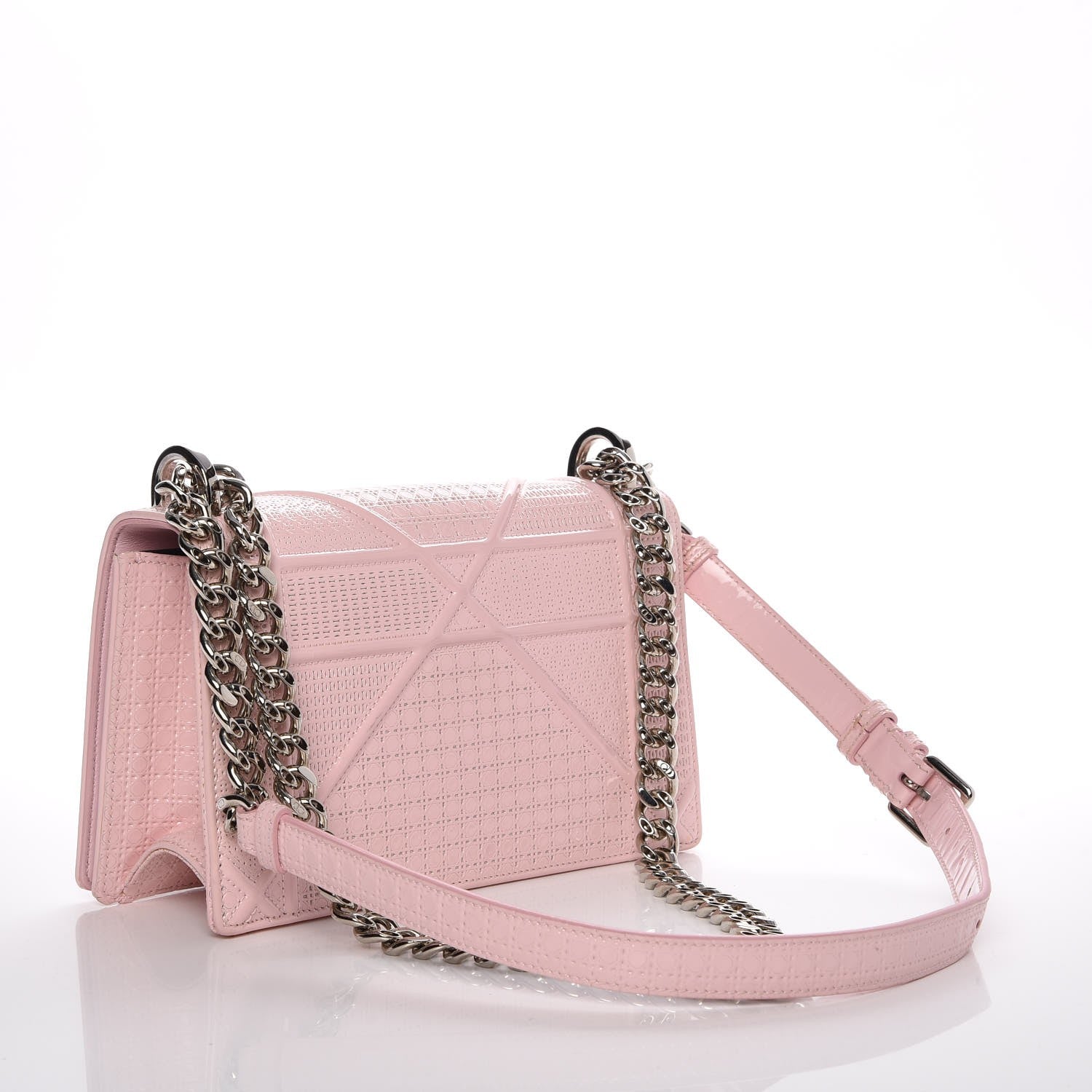 Christian Dior Patent Micro-Cannage Small Diorama Flap Bag Rose 3 of 8