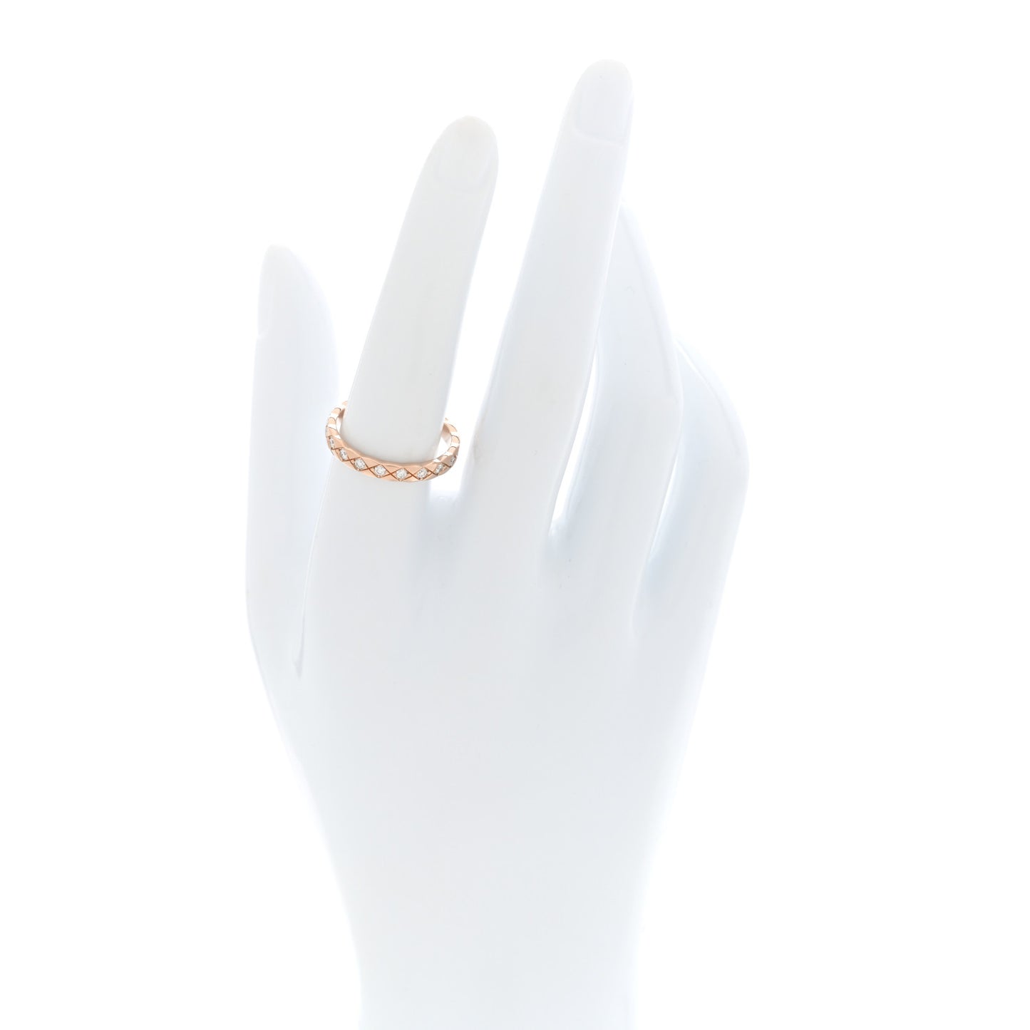 18K Beige Gold Diamond Mini Coco Crush Ring 56 7.5