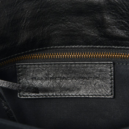 Balenciaga Agneau Classic Hardware Envelope Strap Clutch Black 7 of 8