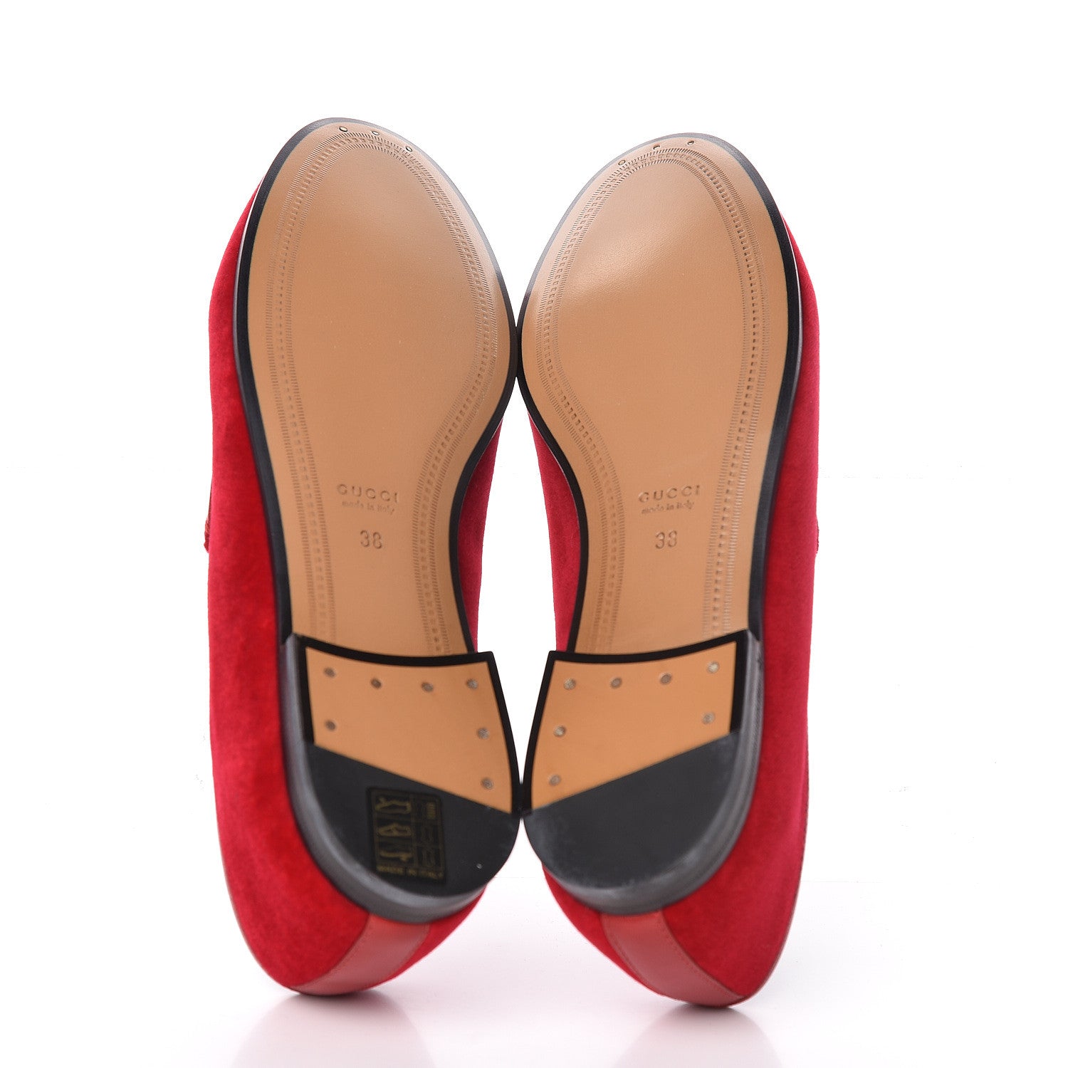 Gucci Velvet Horsebit Womens Jordaan Loafers 38 Hibiscus Red 5 of 9