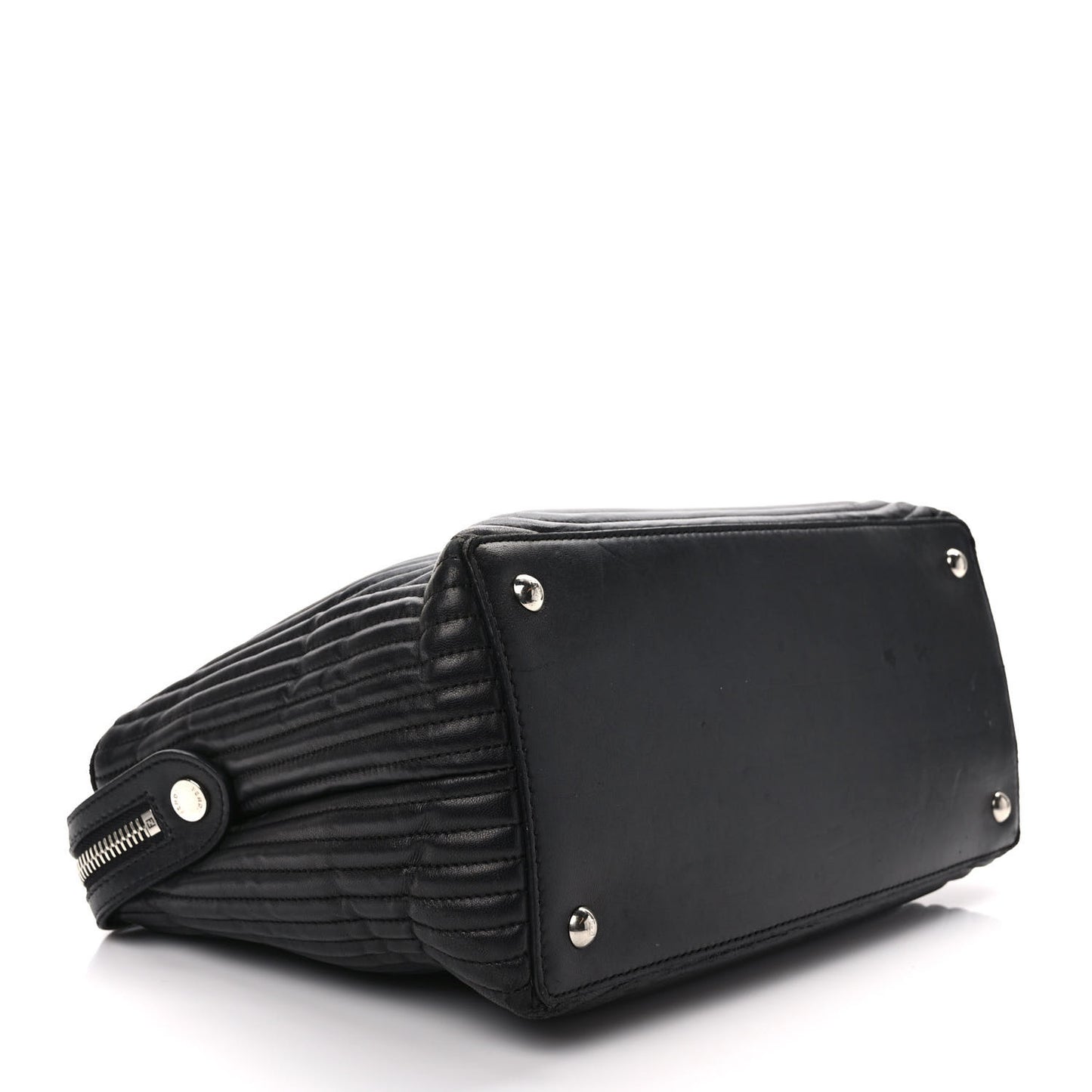Shiny Nappa Trapuntata DotCom Chain Satchel Black
