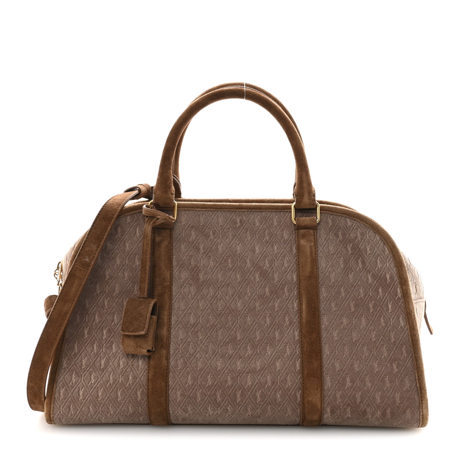 Saint Laurent Velvet Suede Le Monogramme Duffle Red Cigar 1 of 12