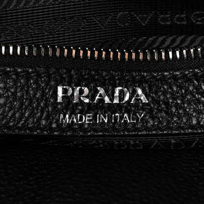 Prada Vitello Daino Soft Hobo Messenger Bag Black 6 of 10