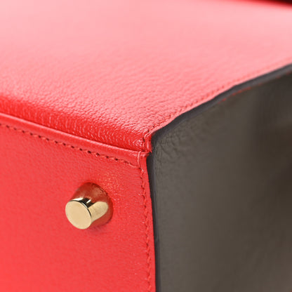 Hermes Chevre Chandra Bi-Color Horseshoe Kelly Sellier 25 Rouge De Coeur Etoupe 10 of 14