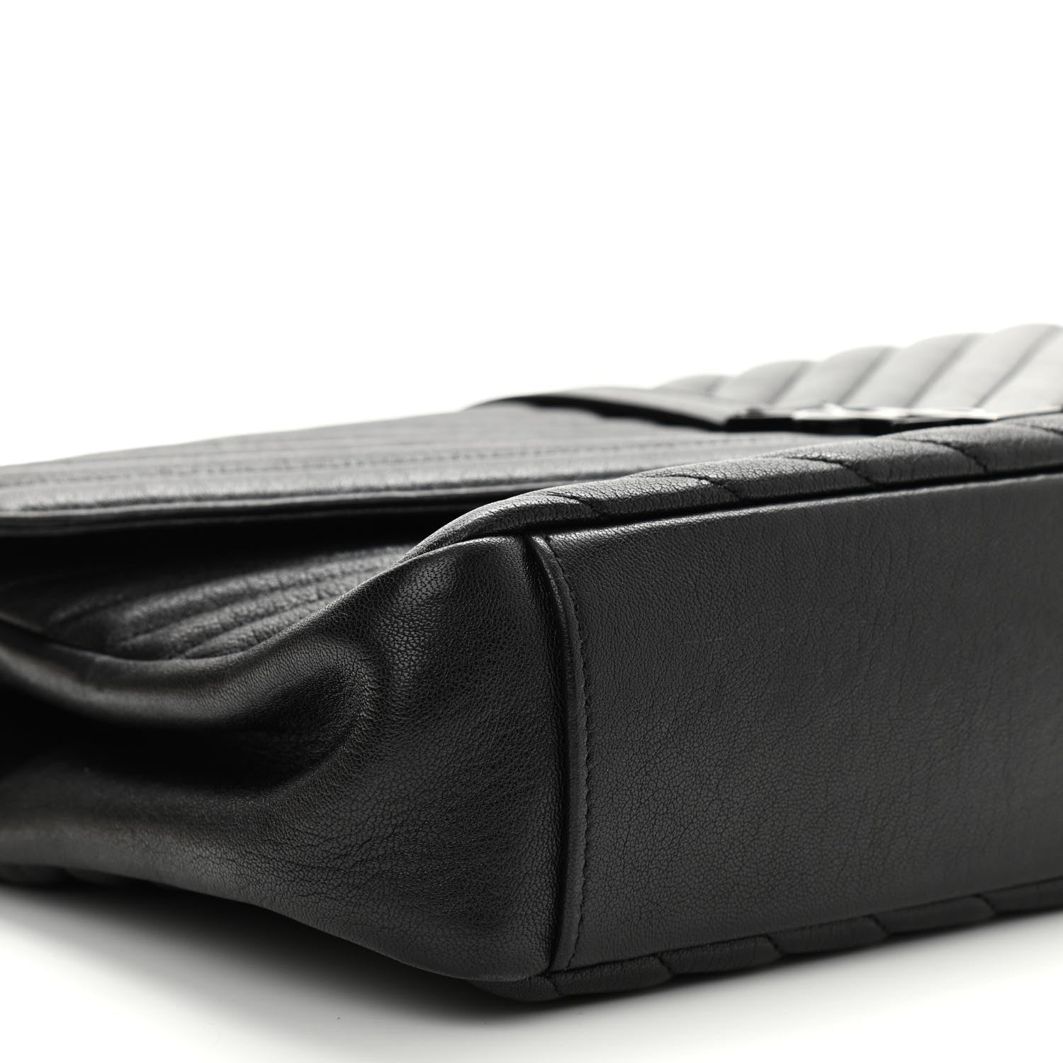 Saint Laurent Sheepskin Matelasse Chevron Monogram Monochrome Large College Satchel Black 8 of 9