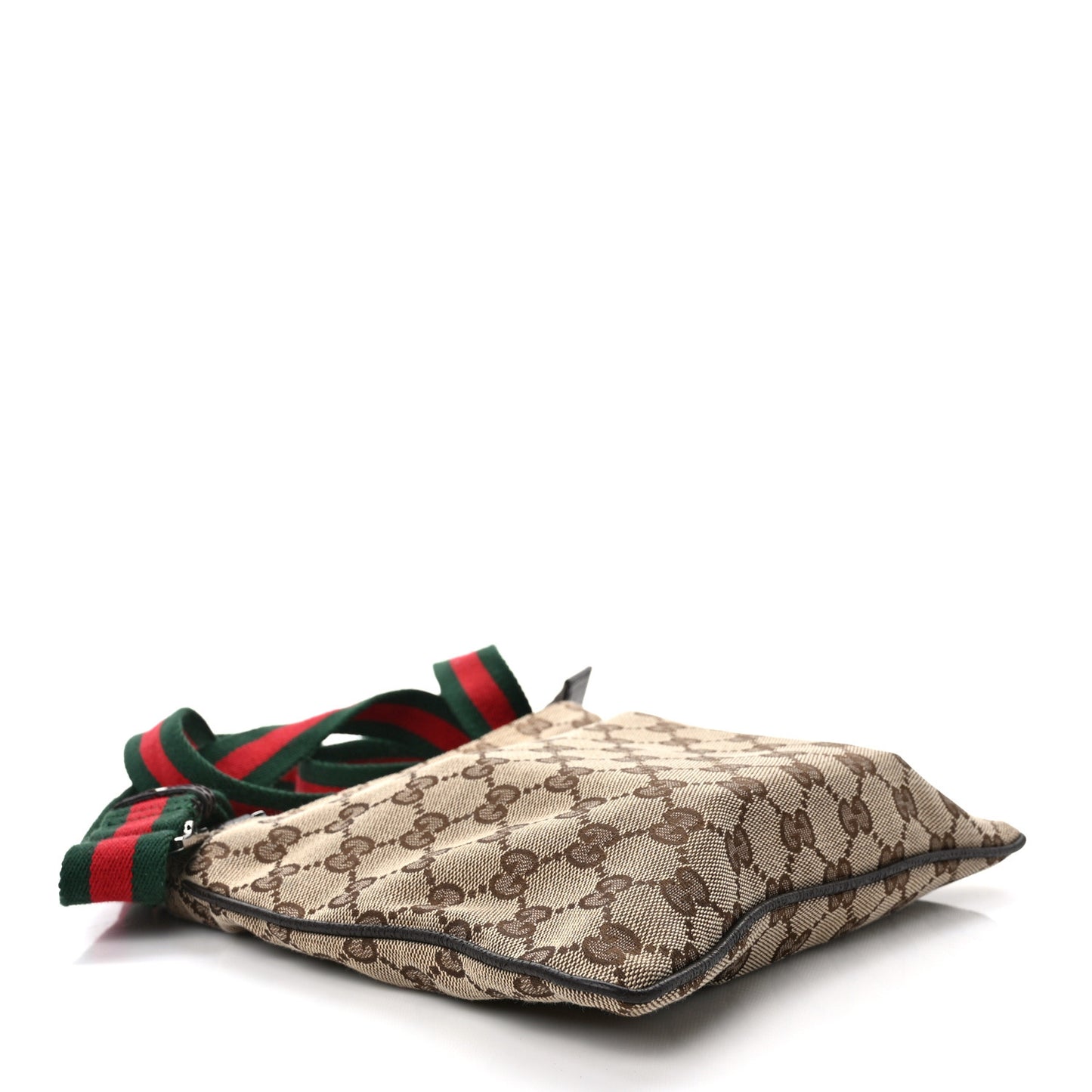 Monogram Web Small Flat Messenger Bag Brown