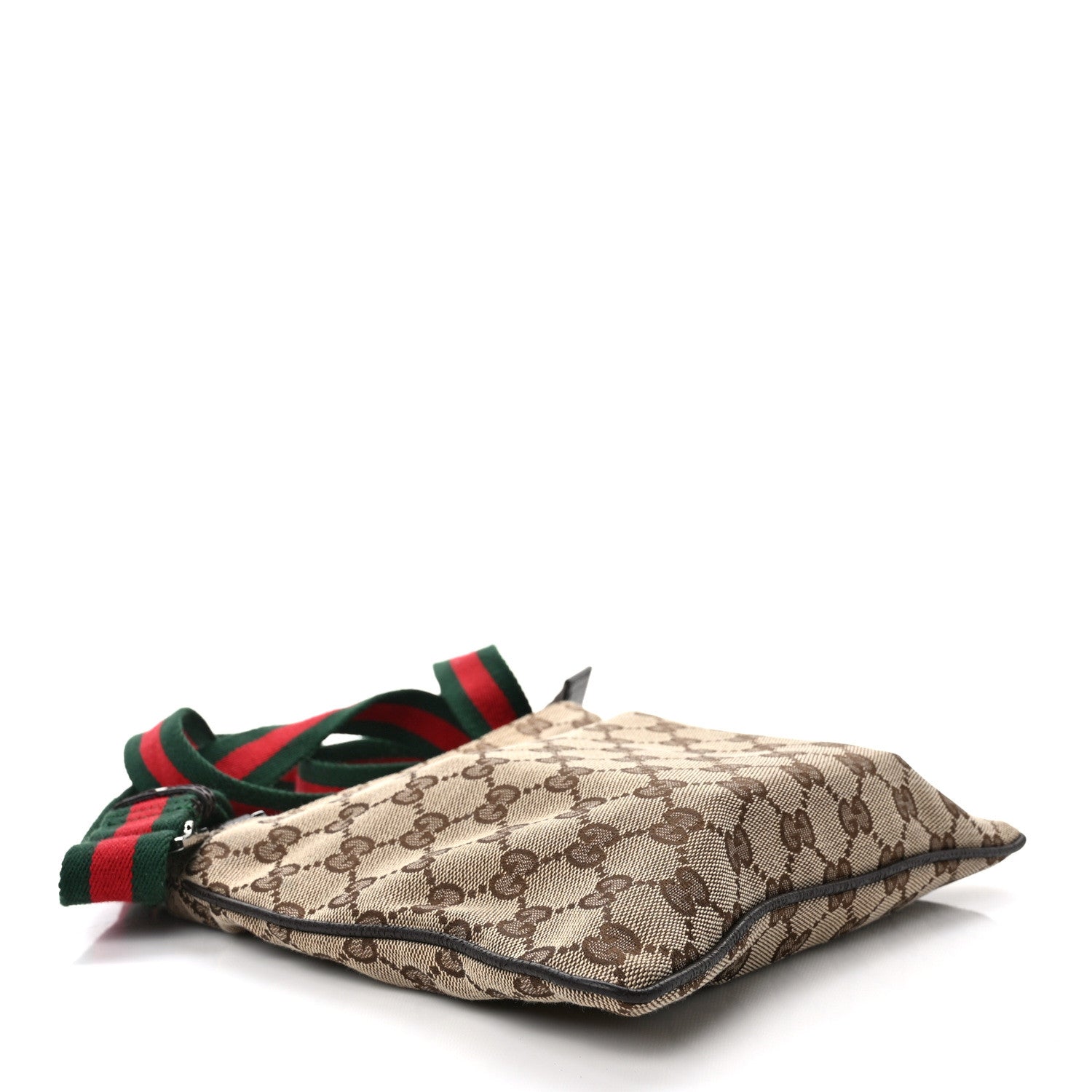 Gucci Monogram Web Small Flat Messenger Bag Brown 4 of 11