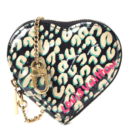 Louis Vuitton Vernis Leopard Coeur Heart Coin Purse Blue Infini 1 of 7