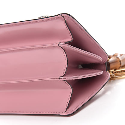Gucci Calfskin Bamboo Crystal Mini Thiara Top Handle Bag Carmine Rose Gold 10 of 10