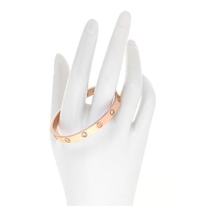Cartier 18K Pink Gold 4 Diamond LOVE Bracelet 16 2 of 6