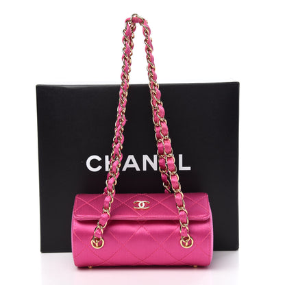 Chanel Satin Quilted Evening Bag Fuchsia 12 of 12