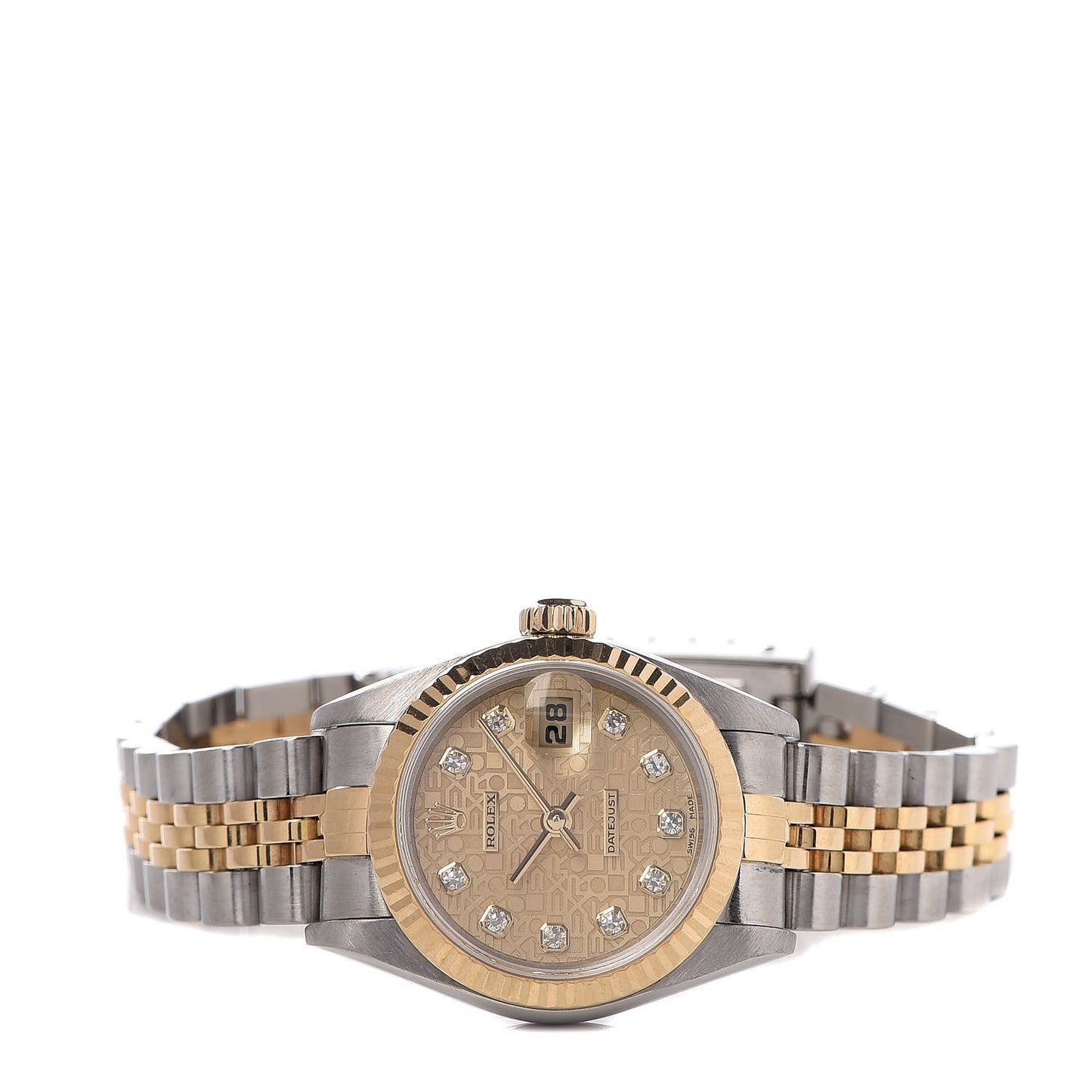 Stainless Steel 18K Yellow Gold Diamond 26mm Oyster Perpetual Datejust Watch Champagne Jubilee 179173