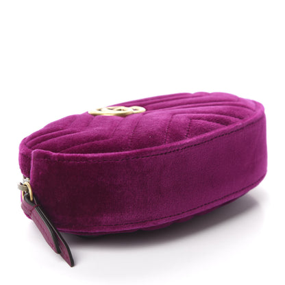 Gucci Velvet Matelasse GG Marmont Belt Bag 85 34 Fuchsia Violet Cyclamen 4 of 11
